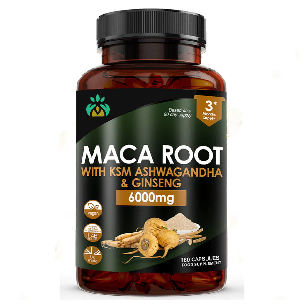 Maca Root, Ashwagandha, Ginseng Capsules