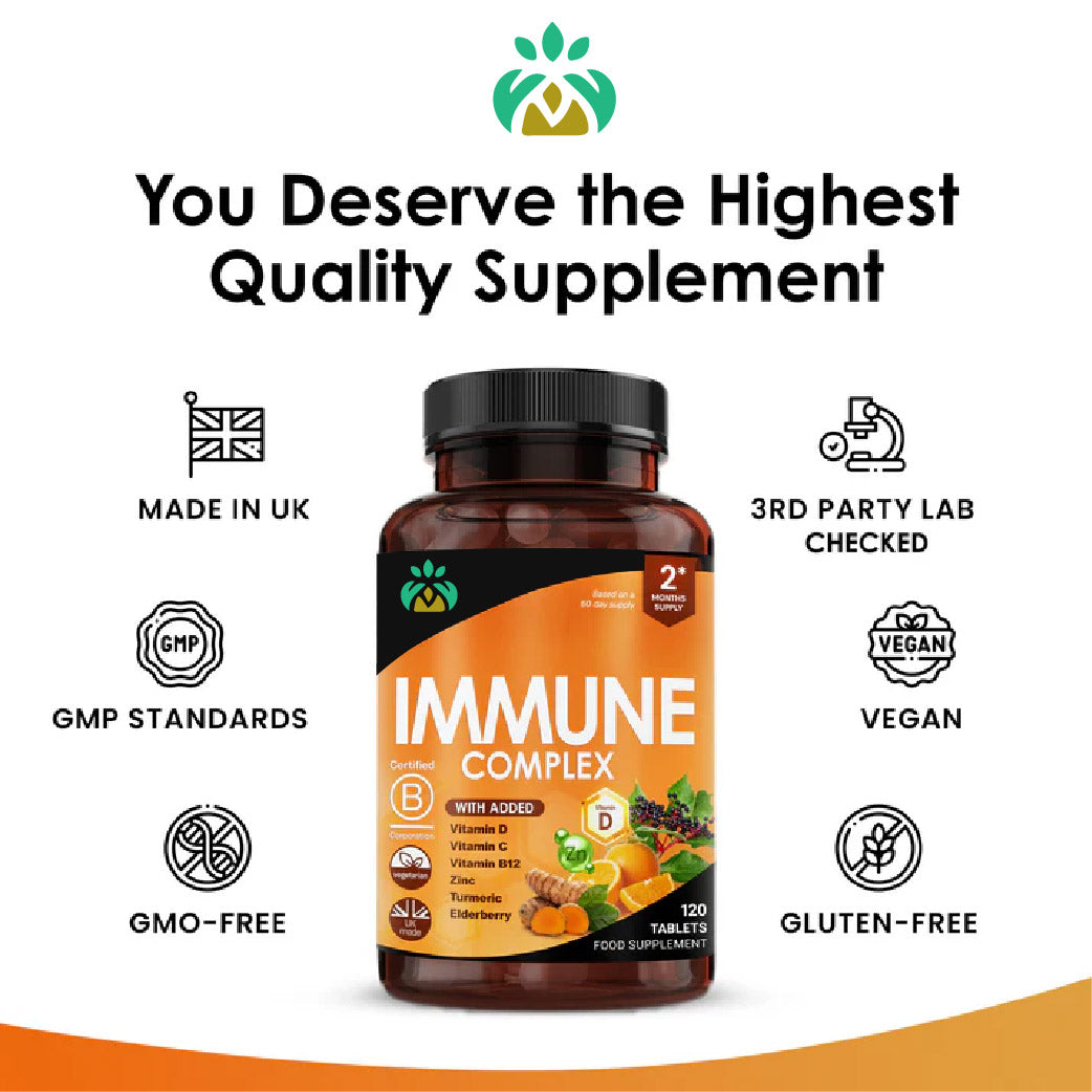 Immune Complex with Vitamins, Zinc, Turmeric, Elderberry Tablets