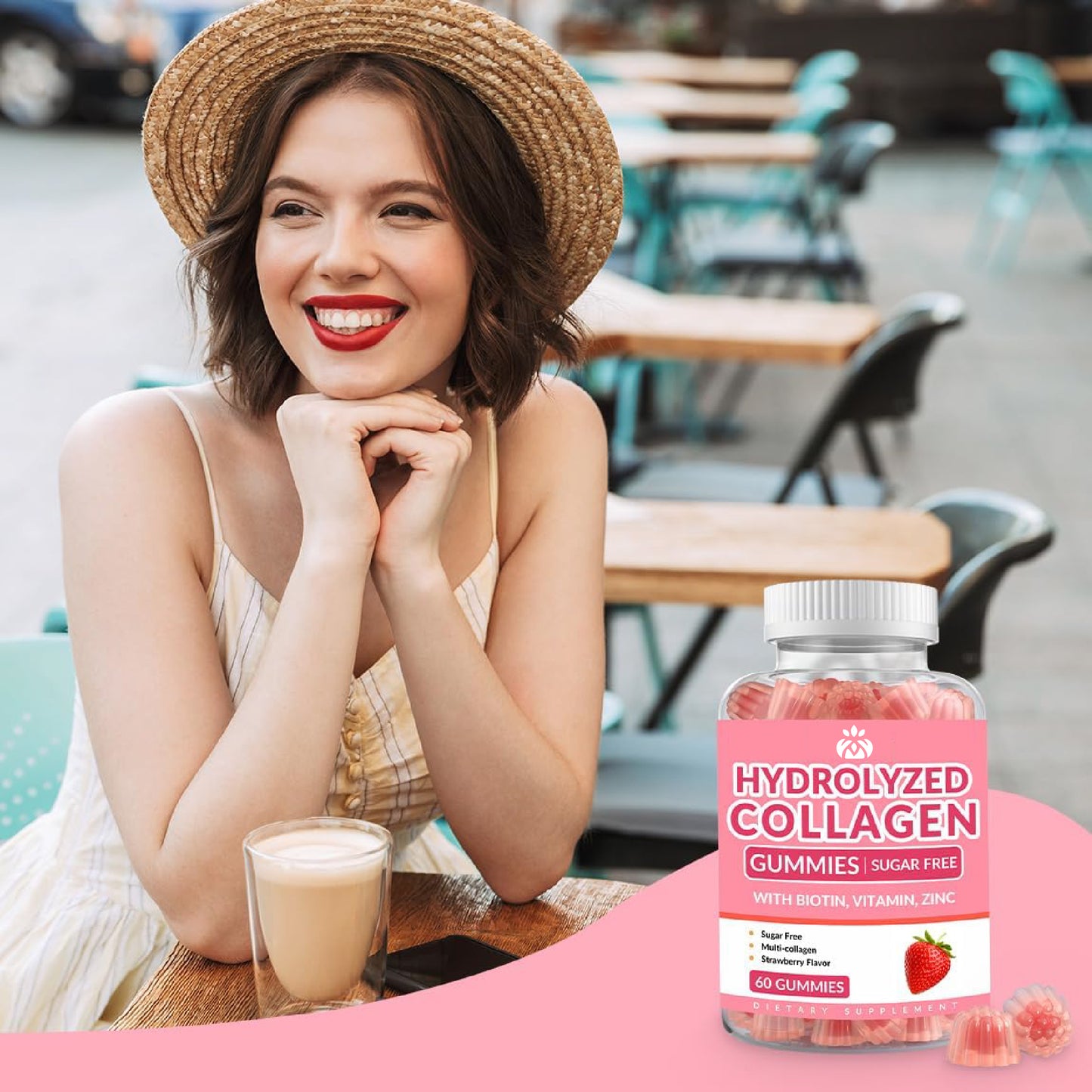 Collagen Gummies for Women – Sugar Free, Biotin, Vitamins & Multi-Type Support for Skin, Hair & Joints