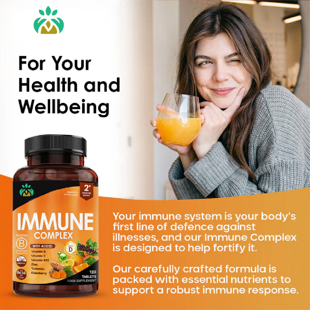 Immune Complex with Vitamins, Zinc, Turmeric, Elderberry Tablets