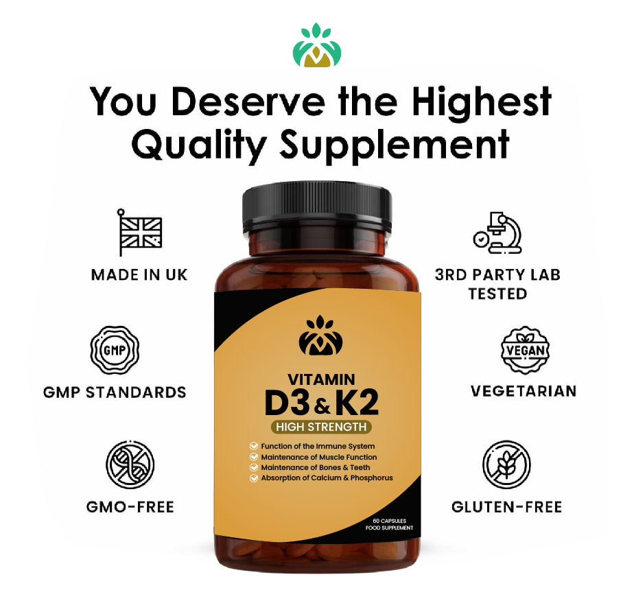 Vitamin D3 and K2 Tablets