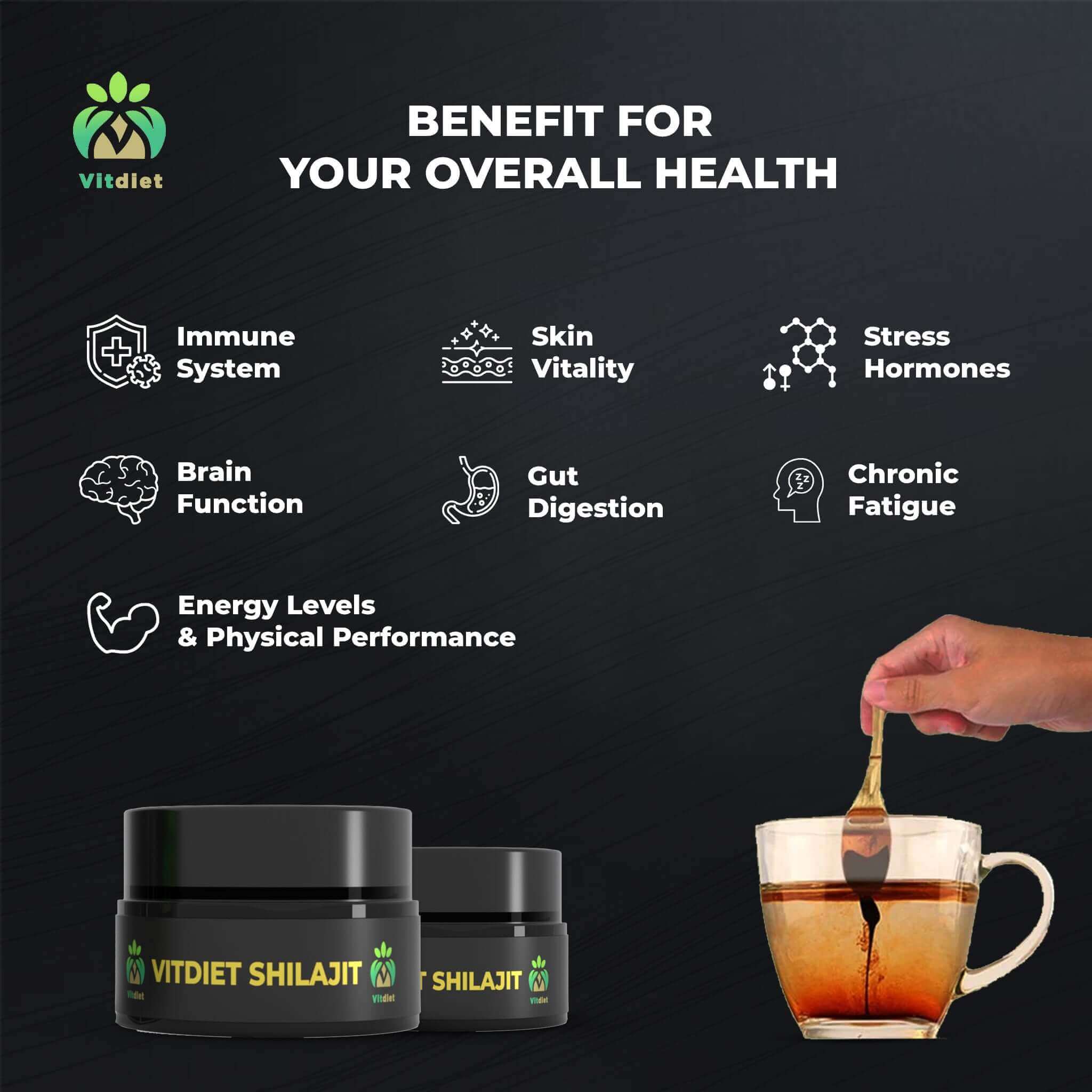 VITDIET PURE Himalayan Shilajit | Ancient Herbal Resin Discover VITDIET's PURE Himalayan Shilajit. Packed with 87+ minerals for your body's peak performance. The traditional energizer for your health.