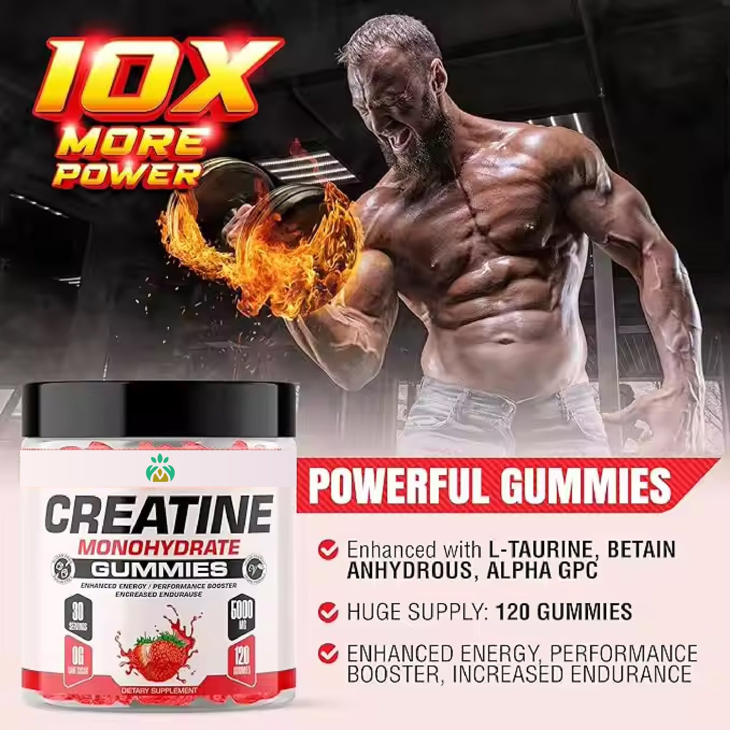 Creatine Monohydrate Supplements Gummy for Women and Men