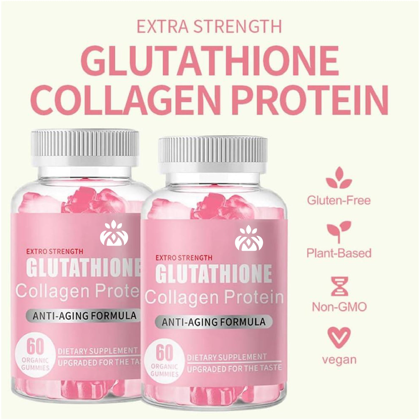 Glutathione Collagen Gummies, Glutathione Collagen Glow Gummies for Dark Spot, Collagen Glutathione Whitening Gummies, for Skin Care