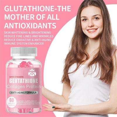 Glutathione Collagen Gummies, Glutathione Collagen Glow Gummies for Dark Spot, Collagen Glutathione Whitening Gummies, for Skin Care