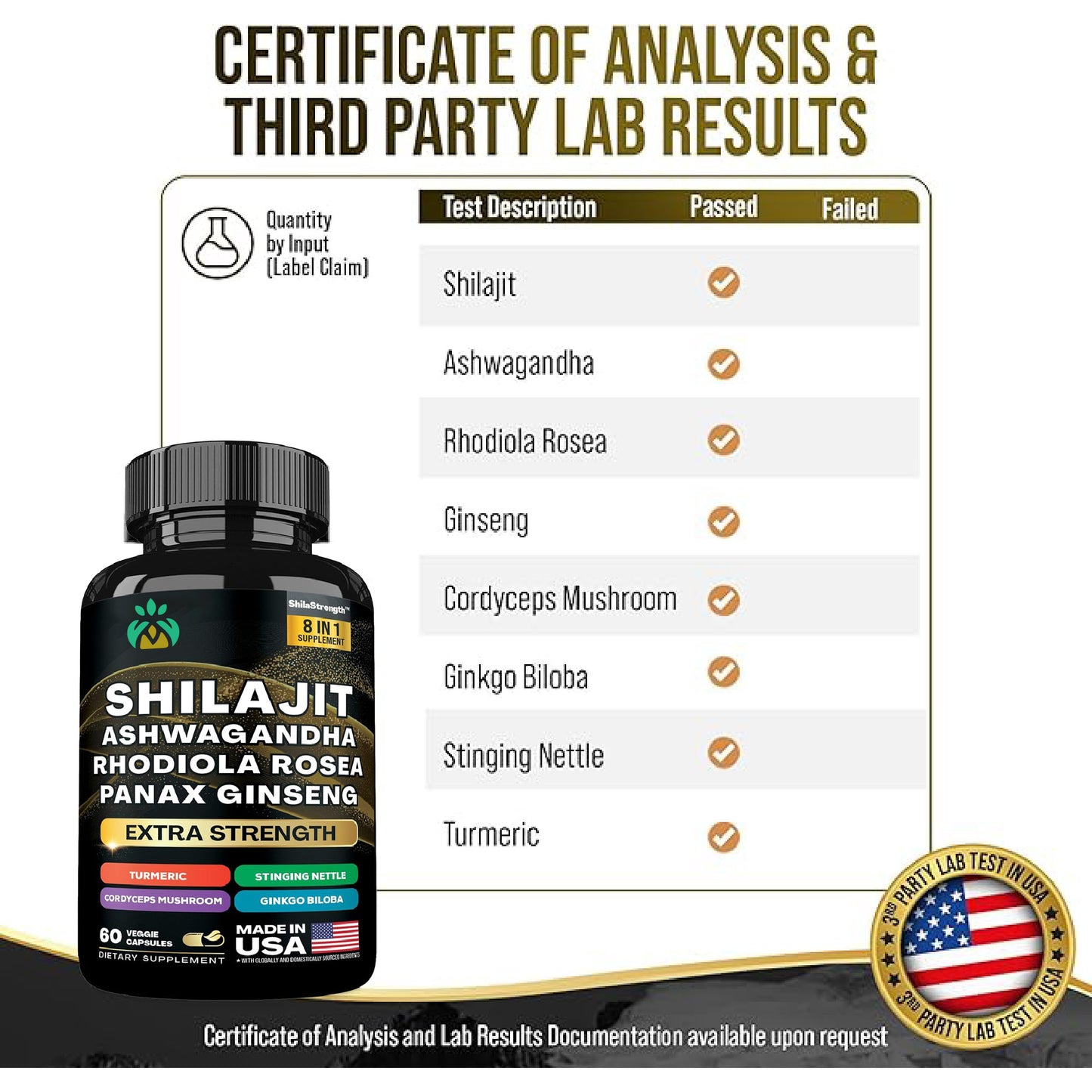 Shilajit Ashwagandha Capsules – Maximum Strength Adaptogen Complex