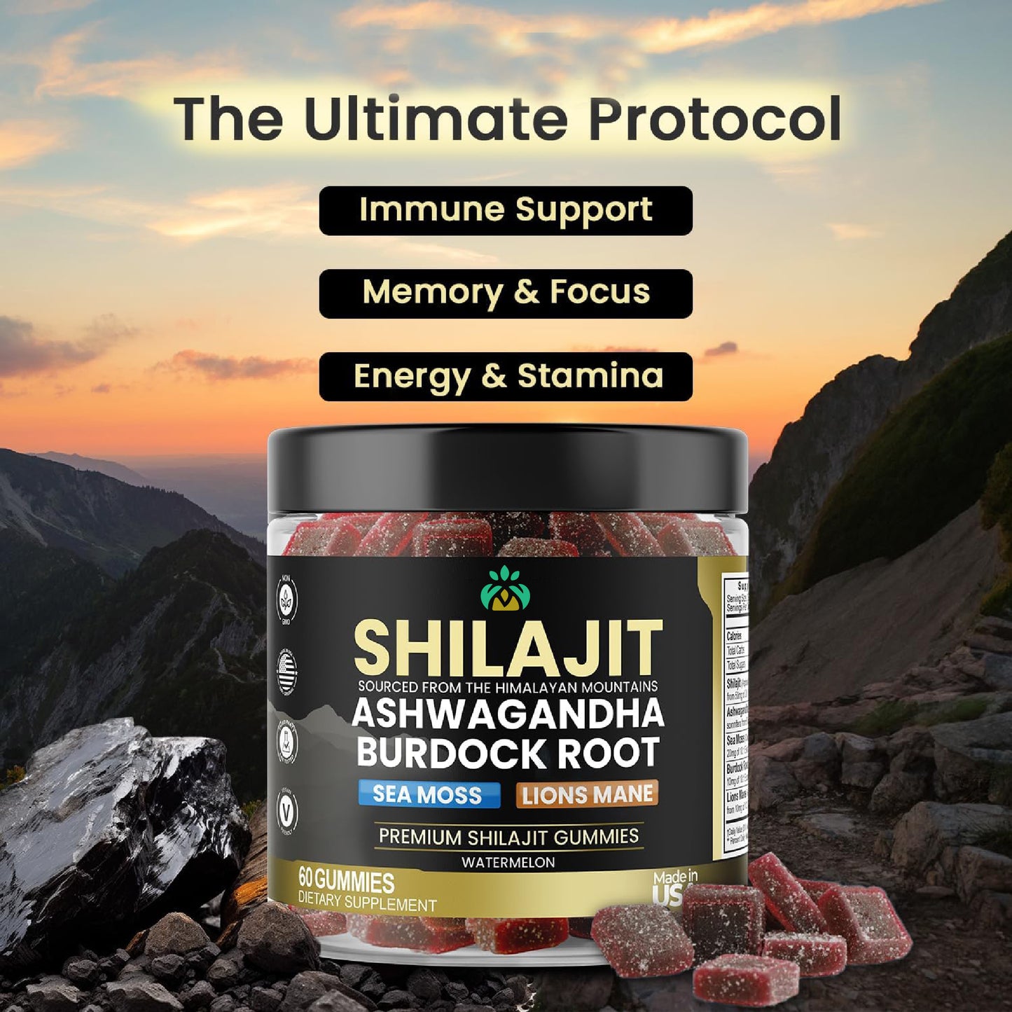 Organic Shilajit Gummies – Natural Vitality Blend
