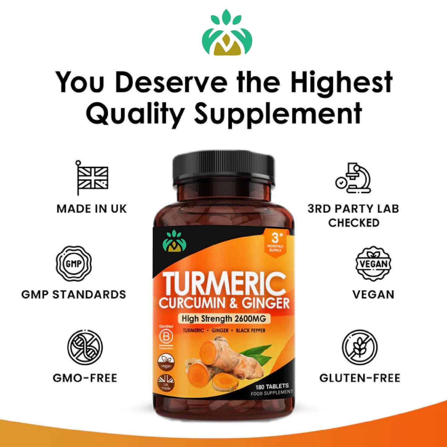 Turmeric Tablets – High Strength with Black Pepper for Joint, Inflammation & Immunity Support